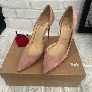 IRIZA 100 VEAU VELOURS Christian Louboutin, beautiful, blush, size 37.5, 7.5.